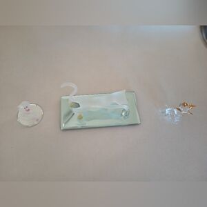 Glass Cat Figurine on Mirror Base